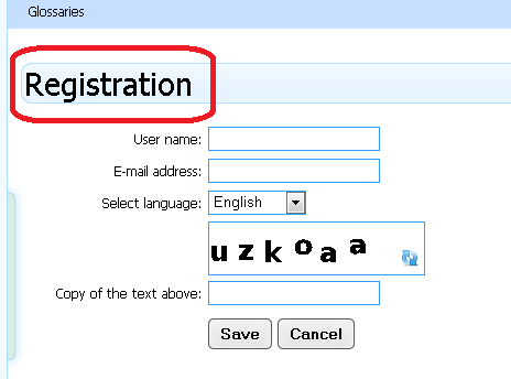 Registration - Regisztráció A Bejelentkezés képernyőn a Regisztráció menüre kattintva jön be az alábbi képernyő.