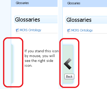 Glosszárium részletei Glossary details Az ikonra kattintva a glosszárium rövid leírása jelenik meg.