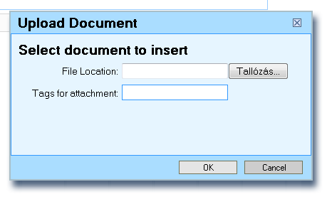 Dokument feltöltése S22I23 Upload Document Dokumentum feltöltése S22I23 Upload document Dokumentum feltöltése Ezzel az ikonnal olyan dokumentumot is fel tudunk tölteni, amit korábban nem csatoltunk a