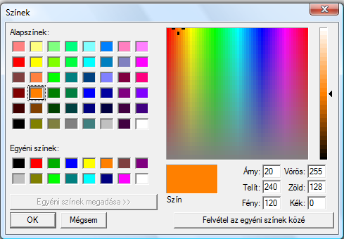 Az önálló színek meghatározása minden más eszköznek is lehetséges tulajdonsága. 13.5 egyéb lehetőségek multimédia A táblaoldalakon lehetséges multimédiás tartalom elhelyezése is.