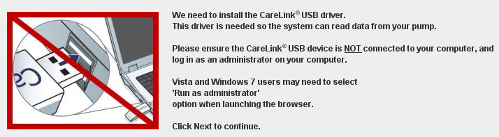 A CareLink USB illesztőprogram telepítése A CareLink USB illesztőprogramot telepíteni kell. Ez az illesztőprogram biztosítja, hogy rendszere adatokat olvashasson le inzulinpumpájáról.