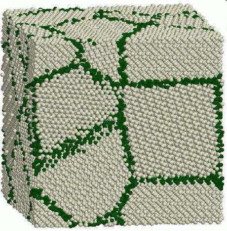 A nanogyémánt szerkezete NCD vékonyrétegek: gyémánt krisztallitok +