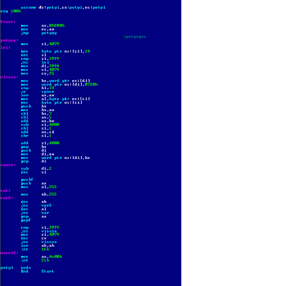 Assembly példaprogram Gépikód, Assembly Fodor Attila (Pannon