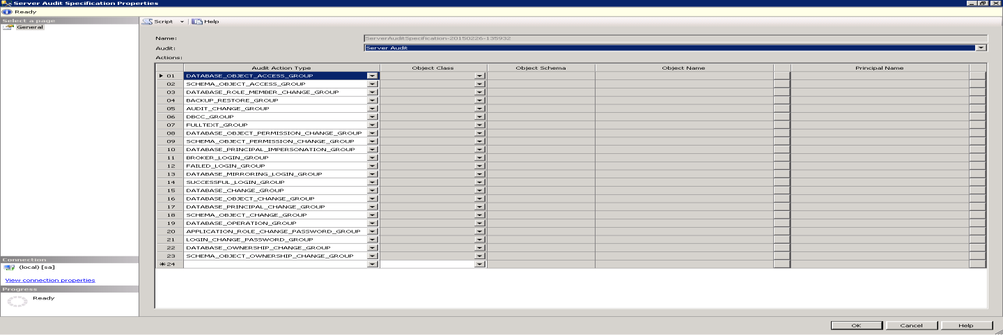 Audit Vault Server Audit beállítás MS SQL Serveren Auditálási