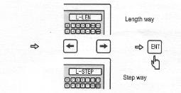 példa: L-LEN mód 1. lépés: Először mozgassa a szerszámot a kezdő furat pozíciójához. (L-LEN) Nyomja meg a billentyűt a funkció kiválasztásához. 2.