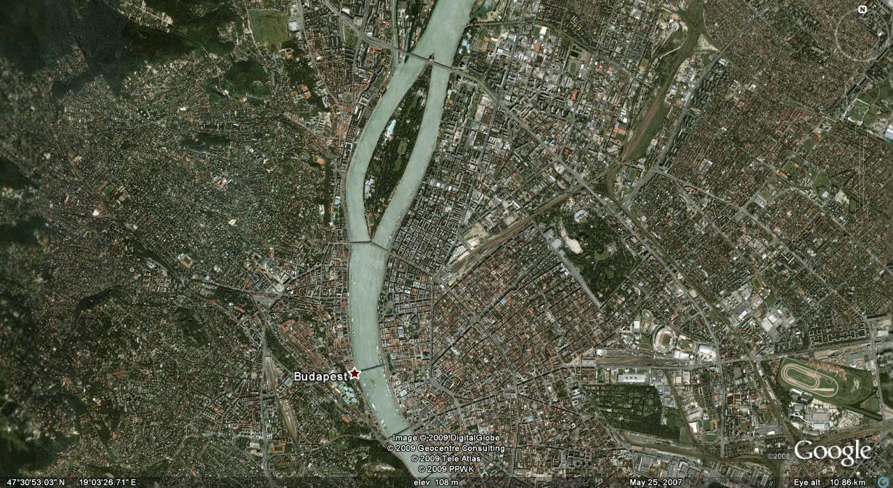 A Google Earth műholdkép-adatbázis Alkalmas a beépített és nem beépített területek elkülönítésére a városhatár kijelölése nem a közigazgatási határ,