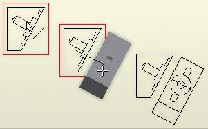 6.111. ábra - Segédnézet elhelyezése Az Autodesk Inventor Professional 7.3.4.