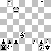 Érsek Tibor The Problemist 2012 Jul (MB:07/26p) 1 e4( e4->b1) 2 d3( d3->f1) 3 d6( d6->a1) 4 g3( g3->g1) 5 g5( g5->e1) 6 h6( h6->c1) 7 c4( c4->h1) 8 d1 + d4 = Ser-S=8 (10+16) AntiCirce, Madrasi