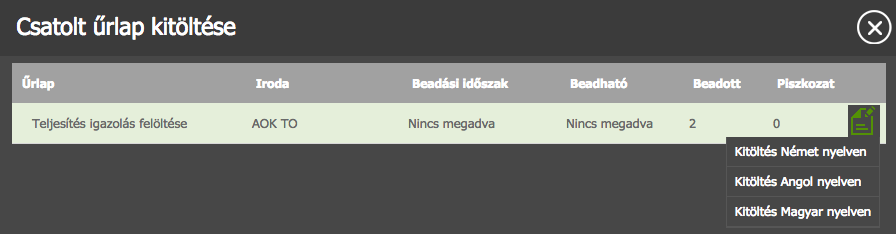 Igazolás felöltésének megkezdése Az űrlapon megjelennek azok a gyakolati helyszínek, amelyeket a jelentkezés során megjelölt.