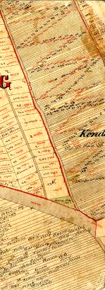 3. ábra: A falu utcahálózata az 1865. évi térképen Az 1860-ban készült kataszteri térképen már gyakorlatilag a mai utcarendszert láthatjuk.