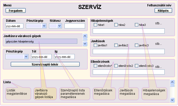 3.2.3 Képernyőtervek Egy alkalmazás kezelő felületének kialakítása nagy mértékben meghatározza az alkalmazás könnyű megtanulását és kezelését.
