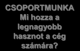 Munkaértekezletek Problémák feltárása, elemzése, értékelése, valamint megoldási javaslatok kidolgozása a szakterületek bevonásával.