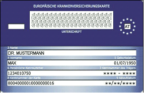 EURÓPAI EGÉSZSÉGBIZTOSÍTÁSI KÁRTYA A feliratok szövege: 3. Vezetéknév 4. Utónevek 5. Születési idő 6. Társadalombiztosítási azonosító jel 7. Intézmény azonosító száma 8. Kártya azonosító szám 9.