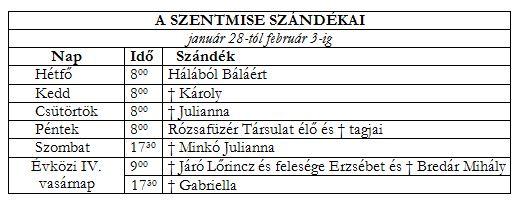 . Február 3-án a gyertyaszentelést vasárnap a 9 órai szentmise keretében végezzük, a szentmisék után pedig Balázs-áldás lesz /már szombat este is/. Egyházközségi jelmezes bálunk 2013.