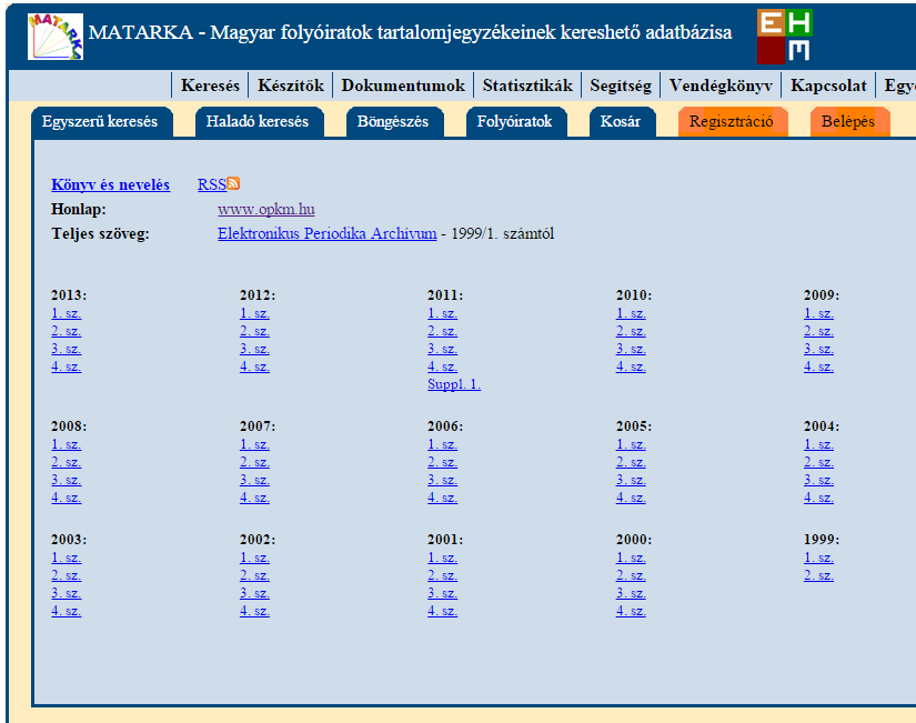 MATARKA: a Könyv és Nevelés