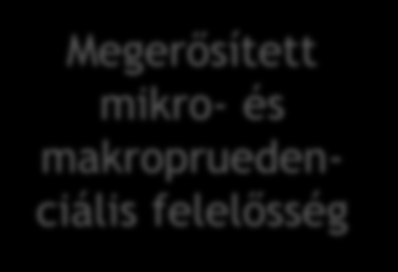 MNB eszköztárának kibővülése ELSŐDLEGES CÉL RUGALMASABBÁ VÁLT JEGYBANKI CÉLRENDSZER Árstabilitás (3 %) Tolerancia sáv (3 ± 1%) Pénzügyi stabilitás támogatása Gazdasági növekedés támogatása Monetáris