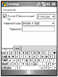 A billentyőzetzárat úgy tudja feloldani, ha megérinti az Unlock (bal szoftver gomb) Unlock feliratot.