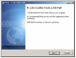 K-Lite Codec Pack Ha le szeretné játszani a készülék segítségével felvett *.3gp videót a számítógépén, akkor elıször telepítenie kell a K-Lite Codec pack programot az asztali gépen.