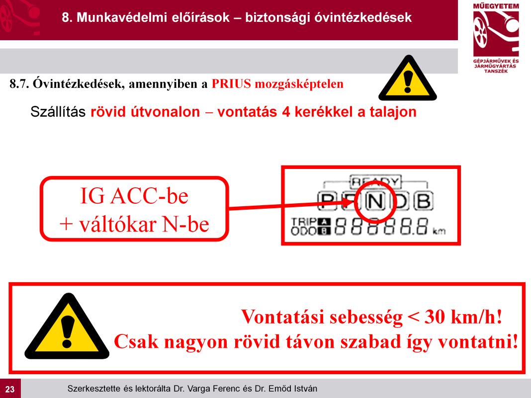 A gyújtáskapcsolót ACC helyzetbe, a váltókart N állásba kapcsolva