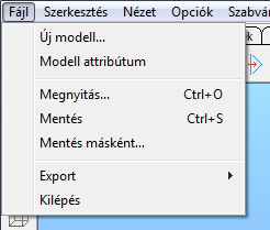 1.2.3 A MENÜ A ConSteel menüi tartalmazzák az összes parancsot. A legtöbb funkció a füleken és az oldalsávokon elhelyezett ikonokkal érhetőek el.