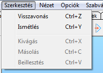 Megnyitás, Mentés, Mentés másként A funkciók az elnevezésnek megfelelő műveletet végzik el.
