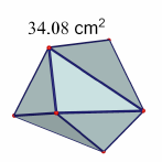 Gúla (egy sokszöggel és ponttal definiáljuk) Először szerkesszünk egy sokszöget egy másik eszközzel (például a Sokszög vagy a Háromszög eszközzel), de használhatunk egy már létező sokszöget is.