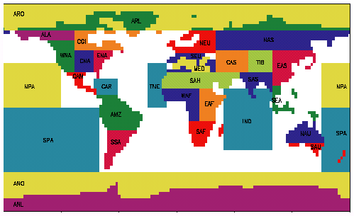 Különböző források eredményeinek összesítése területi átlagokra (IPCC 2001 10.