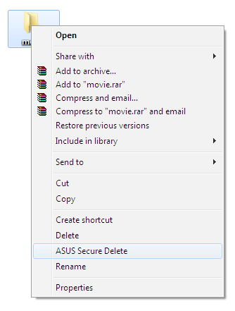 Az ASUS Secure Delete használata: 1. Az ASUS Secure Delete elindítása után az alábbi műveletek bármelyikével fájlokat adhat hozzá a törlési mezőhöz: Húzza át a fájlokat a törlési mezőbe.