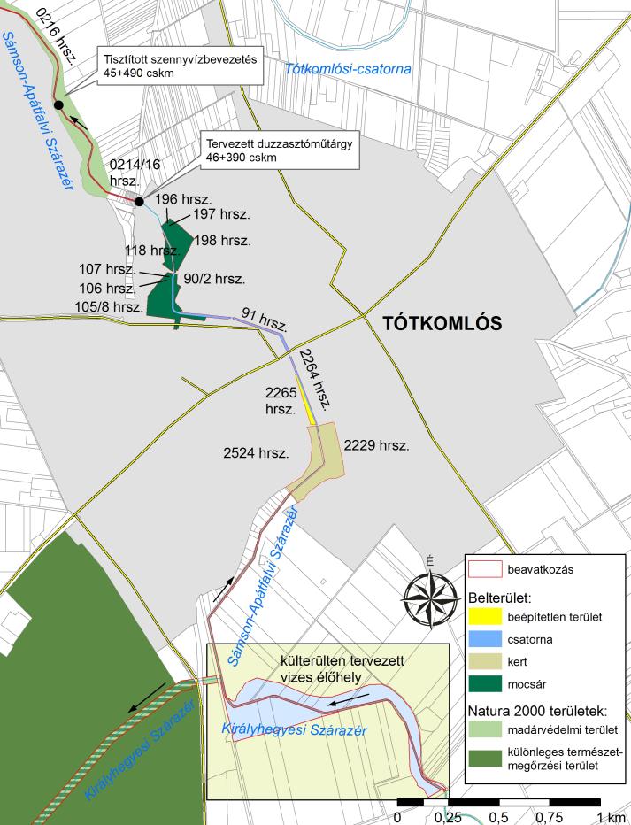 419 fm Ökölógiai tározók építése (3 db) 6,5 ha