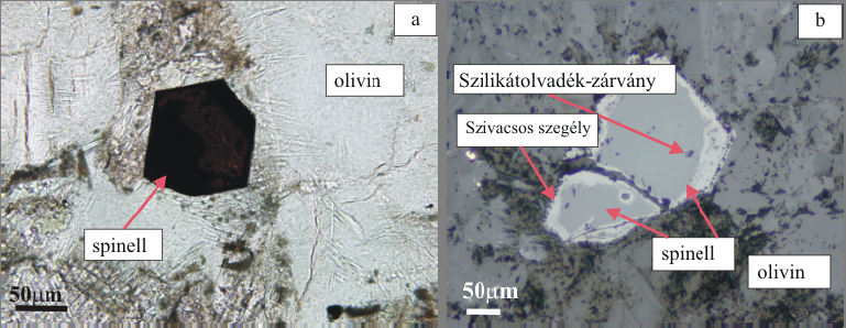sötétszürke színű, és a kristályok szélén minden esetben egy kb.