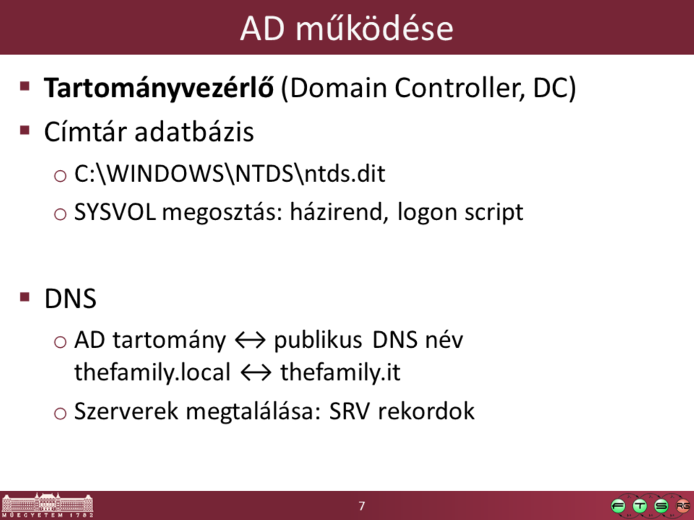 Tartományvezérlő: ezek a gépek tárolják magát a címtárat.