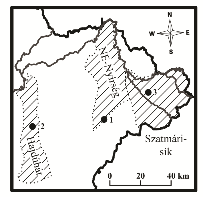 Északkelet-Nyírség (1) Földtani felépítés hatása Hajdúhát (2) Szatmári-sík (2) A földtani