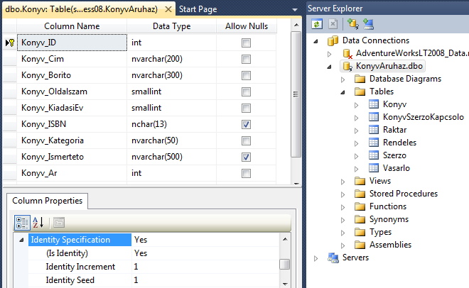 Adatbázis létrehozás Egy adatbázist sokféleképpen létre lehet hozni. Alapvetően vagy egy szöveges sql script fájl segítségével vagy pedig egy grafikus felületen keresztül. Mi az utóbbit választjuk.
