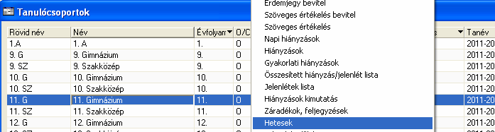 10. Figyelje meg, hogy a számjegy után bármilyen nagybetűs jelzést tehet, ez a tanár személyes jelzés pl. A=alá, majd kattintson a Ment gombra. 11.