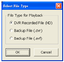 Név Rendeltetés, feladat (1) Video visszajátszás képernyő (2) Open file (fájl megnyitása) Video kiválasztása és lejátszása. A *.dvr és *.avf formátumú videók visszajátszását támogatja.