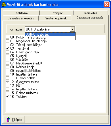 Csoportos beszedés modul A modul elıállítja a szolgáltatói terhelések csoportos beszedéséhez szükséges file-t, UGIRO vagy BKR szabvány által meghatározott formában.