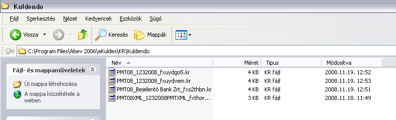 7.9 ABeV feltöltése az Ügyfélkapura Az Ügyfélkapura feltöltendı titkosított fájlok elérési útja: C:\Program Files\Abev