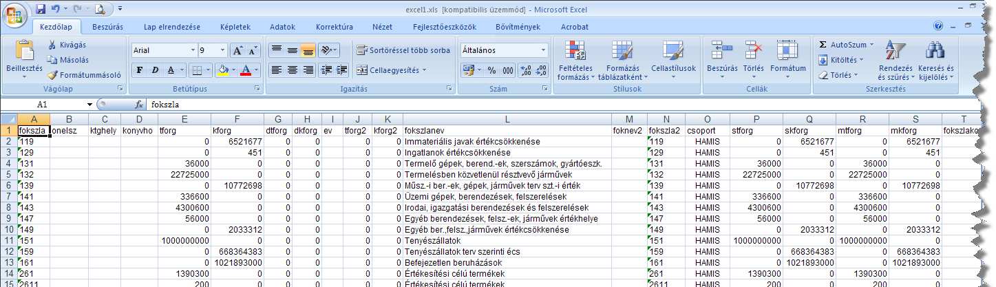 A GET EXCEL ablakban természetesen ezek szabadon megváltoztathatók, de arra ügyeljünk, hogy ilyen esetben ne feledjük el a mentés helyét és az állomány nevét, ugyanis az adattábla