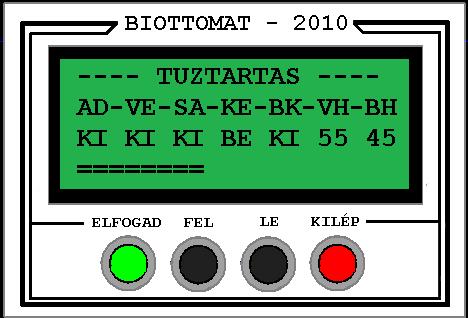 Automatikus fűtés üzemkijelzése Az automatikus fűtés bekapcsolása után a fűtés adagolási folyamatát egy növekvő csík, míg a várakozási időt az elfogyó csík jelzi ki.