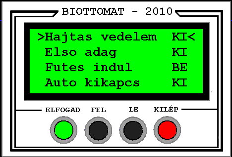 Paraméterek jelentése és értelmezése Hajtás védelem amennyiben Ön több behordócsigás rendszert vásárolt, ebben az esetben a motorokat külön védelemmel láttuk el, a paraméter bekapcsolásával