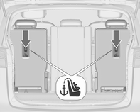 Ülések, biztonsági rendszerek 65 ISOFIX gyermekülések Rögzítse a gépkocsihoz jóváhagyott ISOFIX gyermekülést az ISOFIX rögzítőkeretekhez.