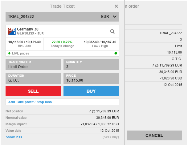 A Kereskedési jegy A Megbízás panel (trade ticket) segítségével az ön által kiválasztott instrumentummal kereskedhet, megbízást adhat, valamint az ehhez kapcsolódó ügyleteket is végrehajthatja