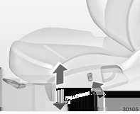 46 Ülések, biztonsági rendszerek Az ülés hosszanti beállítása Háttámlák Ülésmagasság Húzza felfelé a kart, mozdítsa el az ülést, majd engedje el a kart.