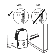 Párátlanító használata Helyválasztás A párátlanító pincében való működtetése csekély hatékonysággal párátlanítja a helység levegőjét, csak úgy, mint szekrényben, raktárban való elhelyezés esetén, ha