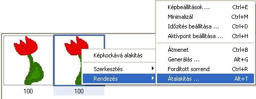 Állítsuk be, hogy az alakzatunk megfordítható legyen Ehhez először le kell másolnunk az elkészített rajzot. A Szerkesztés menü Másol, majd Beilleszt parancsát válasszuk ki.