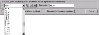 Hegesztett Háló objektum Saját, vagy más gyártó készletének adatait helyezzük el a user.