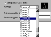 Objektumok feliratozása A legördülő listában a VBexpress saját blokkjai, köztük a nyílhegy blokkok A nyílblokk (X_Arrow_.