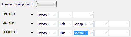 Akkor válassza az soronkénti módszert, ha az importált tartalmakat soronként (a táblázatban látható módon) szeretné beszúrni.