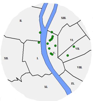 A 3. ábrán hasonlóképpen ábrázoltuk az irodapiac területi eloszlását. A magasabb területegységek az ingatlansűrűséget mutatják, így itt a magasabb részek mutatják a belvárost: kirajzolódik a CBD.