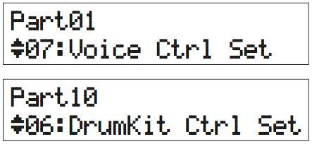 Rövidített útmutató A hangszín (Voice Edit) vezérlő rendszerének megváltoztatása Minden egyes hangszínhez különböző funkciókat rendelhet (potméter, modulációs kerék, stb.). Minden egyes hangszín maximum 6 készlettel rendelkezhet, ezek meghatározhatják az elérhető vezérlőket a hangszínekhez és funkcióikhoz.